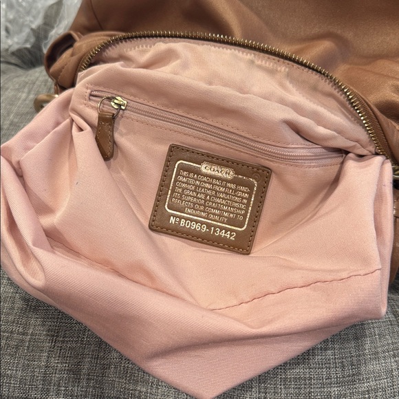 Coach Bag Parker Pleated Brown Metallic Soft Leather Shoulder Bag - Picture 11 of 16